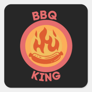 BBQ KING SQUARE STICKER
