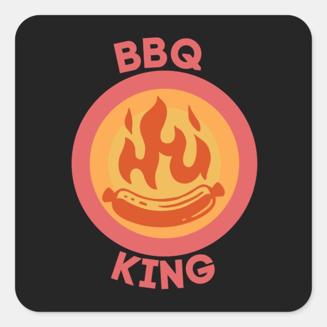 BBQ KING SQUARE STICKER (Front)