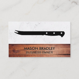 BBQ Knife Wooden Boards Marble Business Card