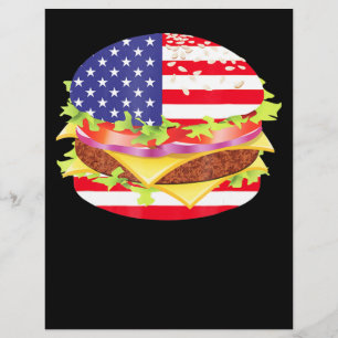BBQ Lovers   Hamburger USA Flag 4th Of July BBQ Flyer