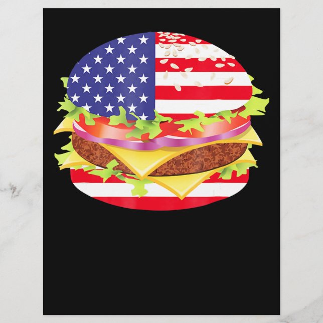 BBQ Lovers | Hamburger USA Flag 4th Of July BBQ Flyer (Front)