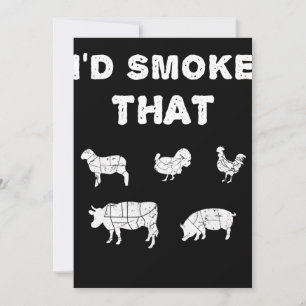 BBQ Lovers   ID Smoke That Chef Smoker BBQ Gifts Holiday Card
