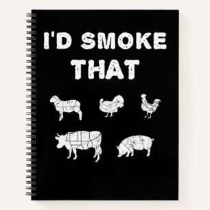 BBQ Lovers ID Smoke That Chef Smoker BBQ Gifts Notebook
