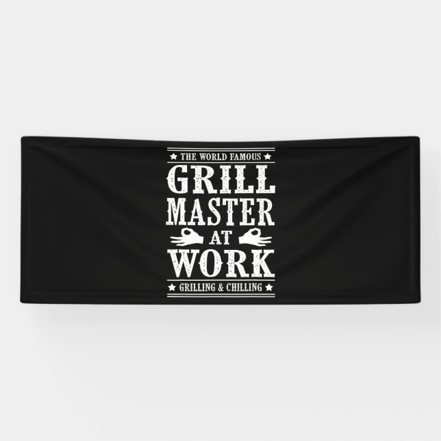 BBQ Lovers | The World Famous Grill Master At Work Banner (Horizontal)