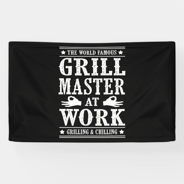 BBQ Lovers | The World Famous Grill Master At Work Banner (Horizontal)