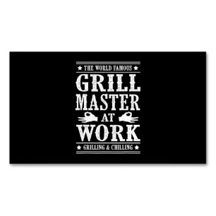 BBQ Lovers   The World Famous Grill Master At Work Magnetic Business Card