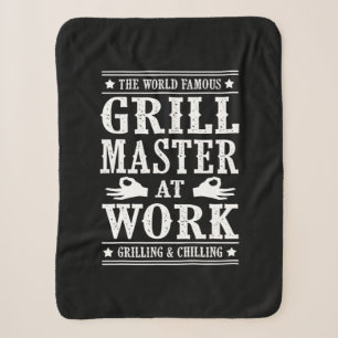 BBQ Lovers The World Famous Grill Master At Work Sherpa Blanket