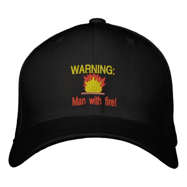 BBQ Man With Fire Embroidered Hat (Front)