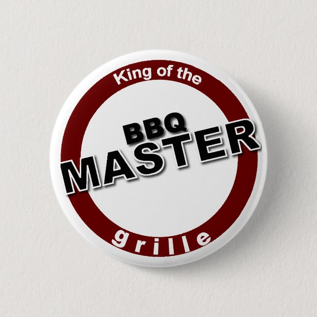 BBQ Master King of the Grille 6 Cm Round Badge (Front)