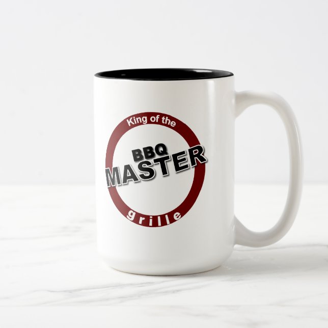 BBQ Master King of the Grille Two-Tone Coffee Mug (Right)