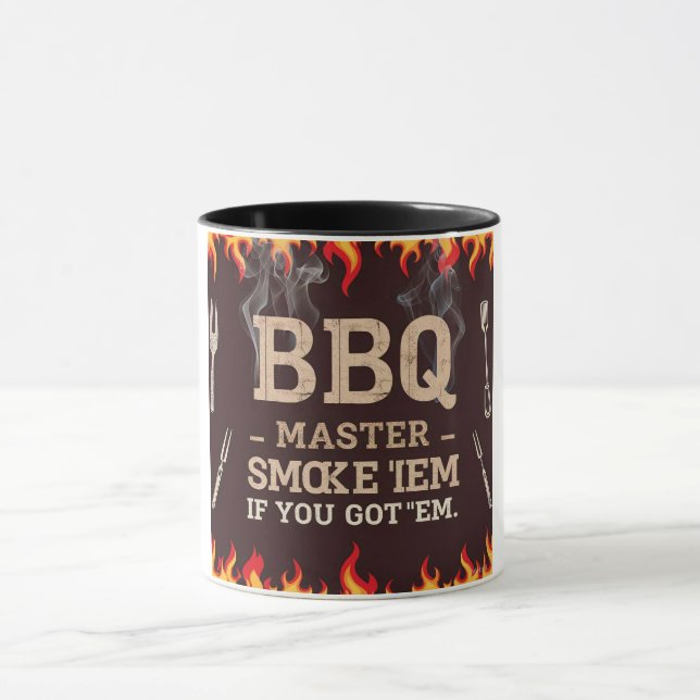 BBQ Master Smoke 'Em Design Mug (Center)