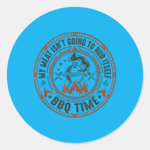 Bbq Meat Rub Barbecue Grilling Classic Round Sticker