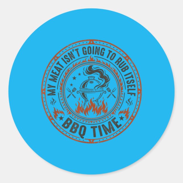 Bbq Meat Rub Barbecue Grilling Classic Round Sticker (Front)