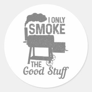 Bbq Meat Smoking Smoker Grill Grilling Funny  Classic Round Sticker
