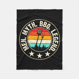 Bbq Men Myth Bbq Legend Grill Dad Hero Chef Fleece Blanket