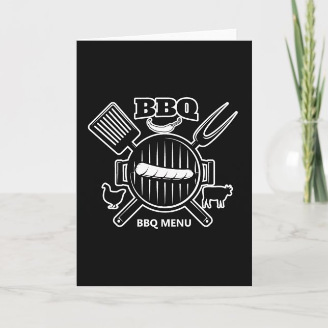 BBQ Menu Greeting Card (Front)