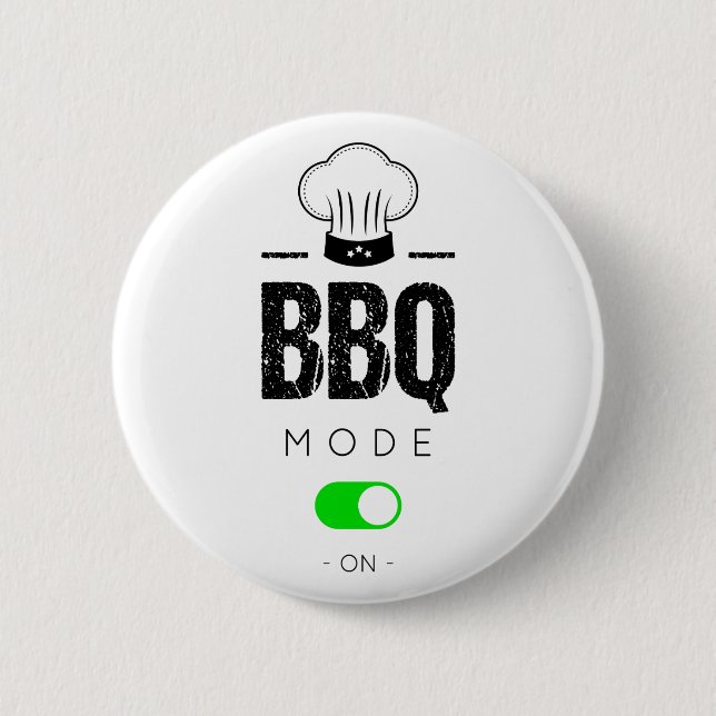 BBQ mode on 6 Cm Round Badge (Front)