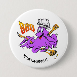 BBQ Octopus Round Button