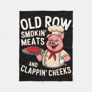 Bbq Old Row Smoking Meats And Clappin Cheeks 1 Fleece Blanket