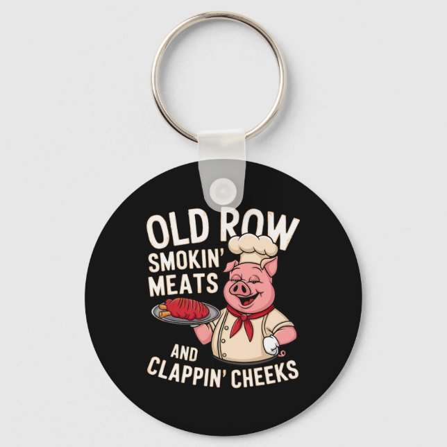 Bbq Old Row Smoking Meats And Clappin Cheeks 1  Key Ring (Front)