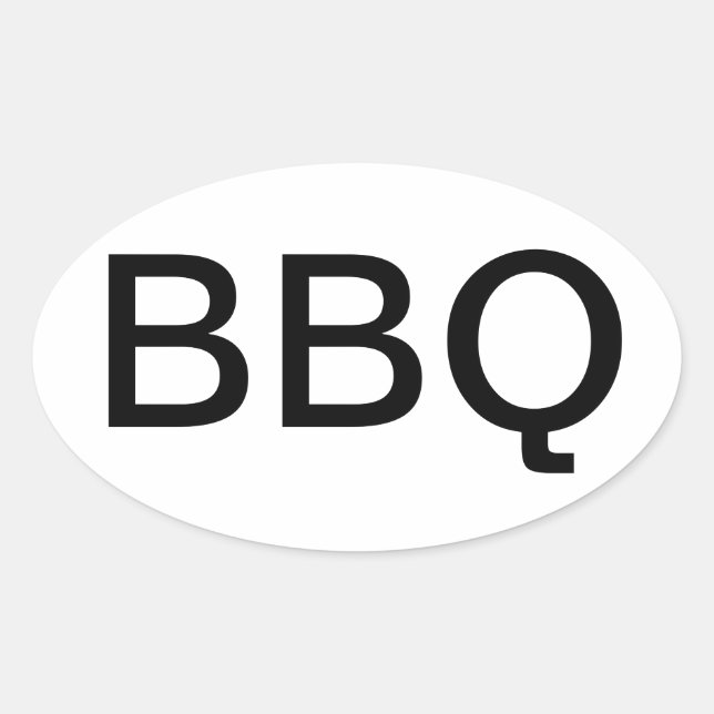BBQ OVAL BUMPER STICKER (Front)