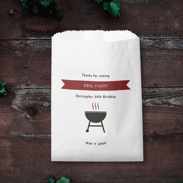 BBQ Party Birthday Favour Bag (BBQ Party Birthday Favor Bag)