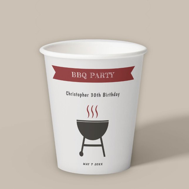 BBQ Party Birthday Paper Cups (BBQ Party Paper Cup)