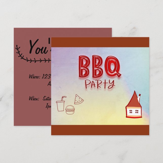 BBQ Party Invitation (Front/Back)