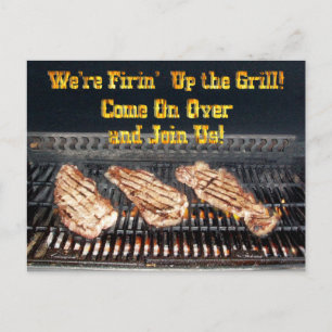 BBQ Party Invitation Postcard