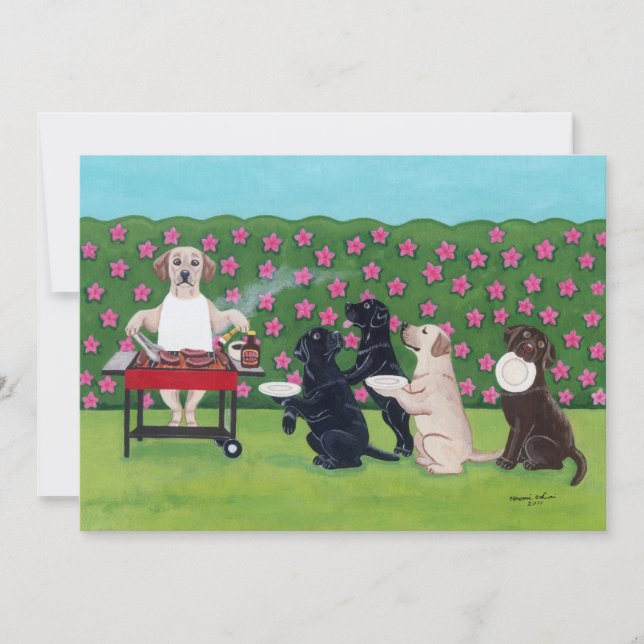 BBQ Party Labs in the Azalea Garden Invitation (Front)