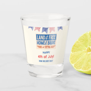 BBQ Party Patriotic American 4th of July Guests Shot Glass