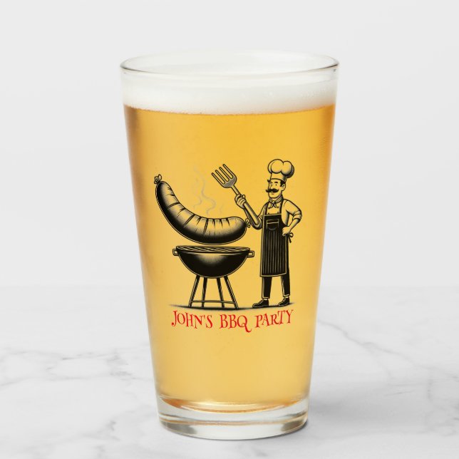 BBQ Party  Personalized Chef  Glass (Front Filled)