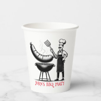 BBQ Party Personalized Chef Paper Cups