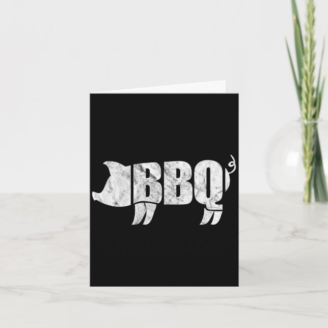 Bbq pig funny barbeque pork meat grill chef card (Front)