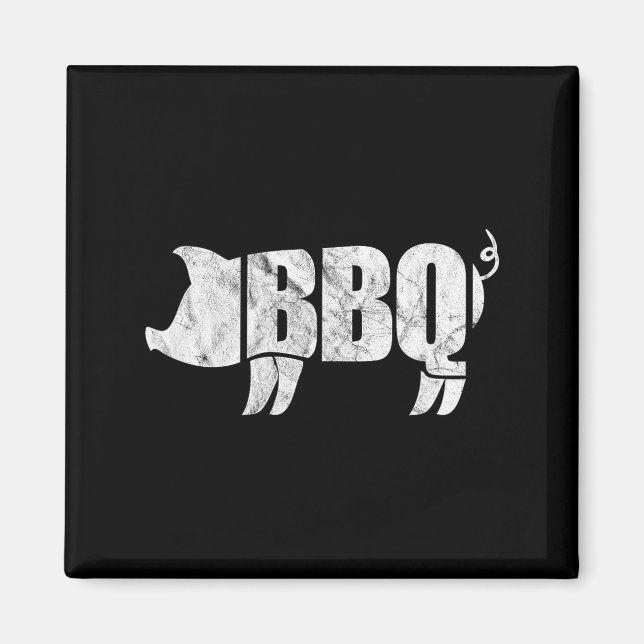 Bbq pig funny barbeque pork meat grill chef magnet (Front)