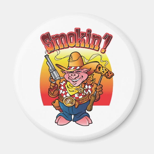 BBQ Pig Smokin'! Magnet (Front)