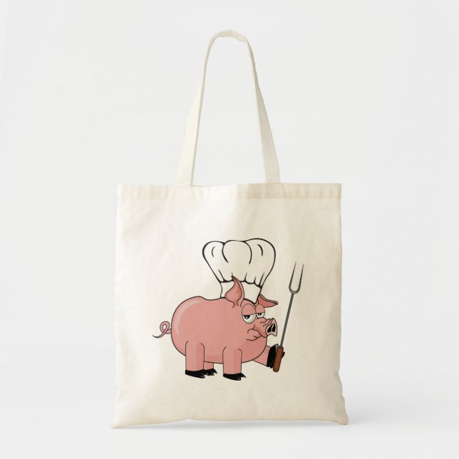 BBQ Pig Tote Bag (Front)