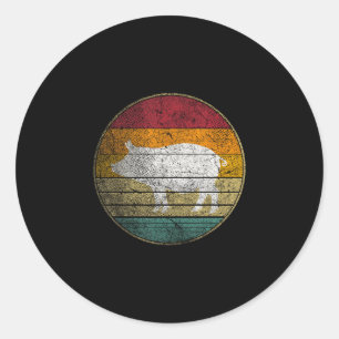 Bbq pig - vintage birthday mother's father's day  classic round sticker