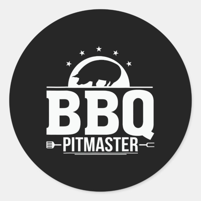 Bbq Pitmaster Grill Master Tee For Byrbecue Lovers Classic Round Sticker (Front)