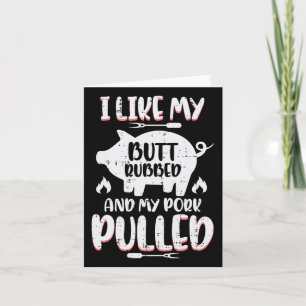 Bbq Pork Rubbed Pulled Funny Byrbecue Pig Grill Me Card