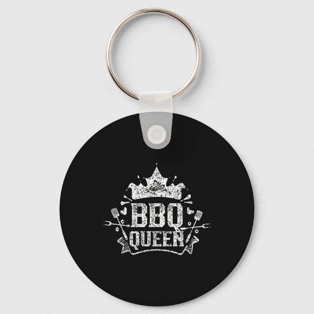 Bbq Queen Byrbecue Meat Grill Grilling Bbq  Key Ring (Front)
