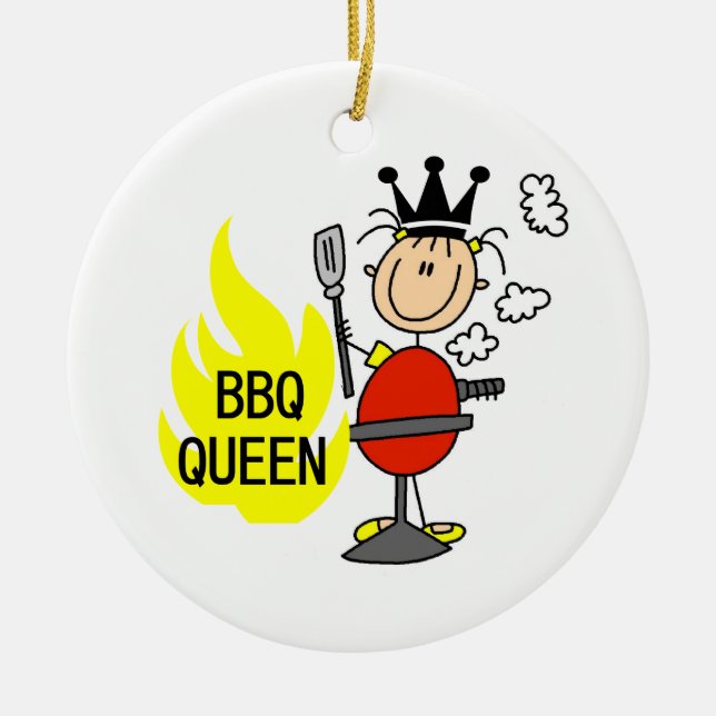 BBQ Queen Ceramic Tree Decoration (Front)