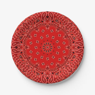 BBQ Red Bandanna Picnic Party Snack Plates