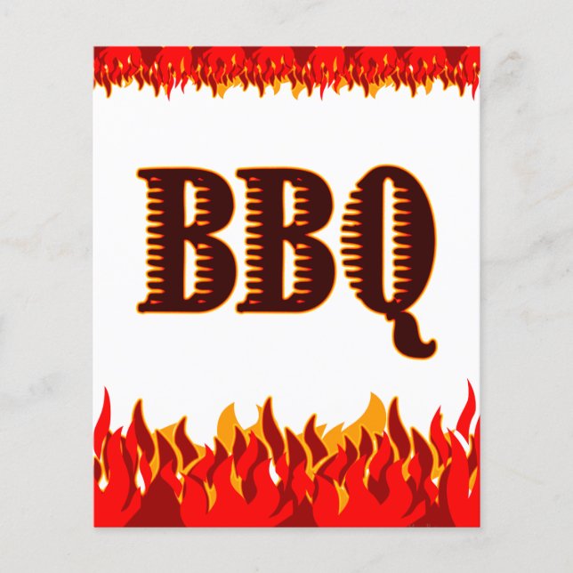 BBQ Red Flames Custom Flyer Template (Front)