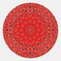 BBQ Red Paisley Western Bandanna Scarf Print
