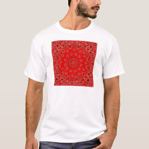 BBQ Red Paisley Western Bandanna Scarf Print T-Shirt