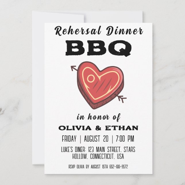bbq rehearsal dinner invitations (Front)