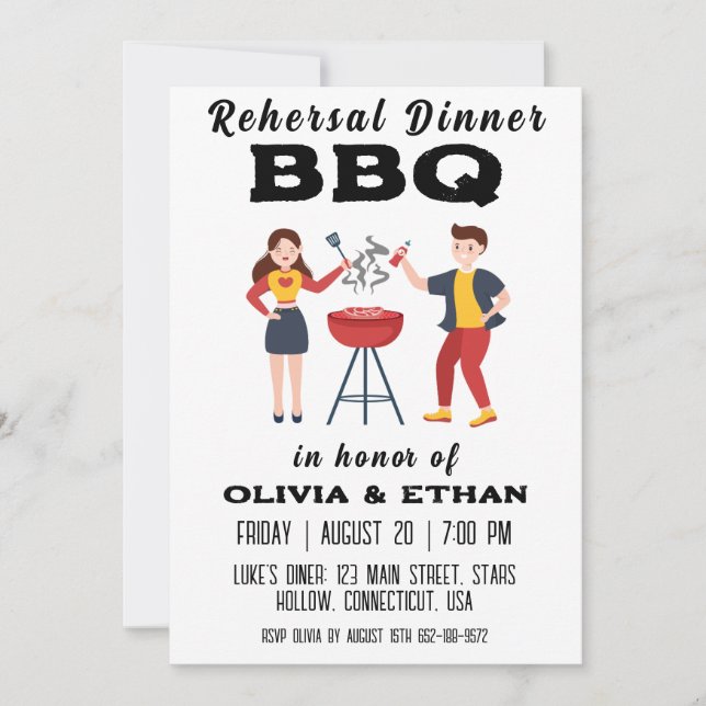 bbq rehearsal dinner invitations (Front)