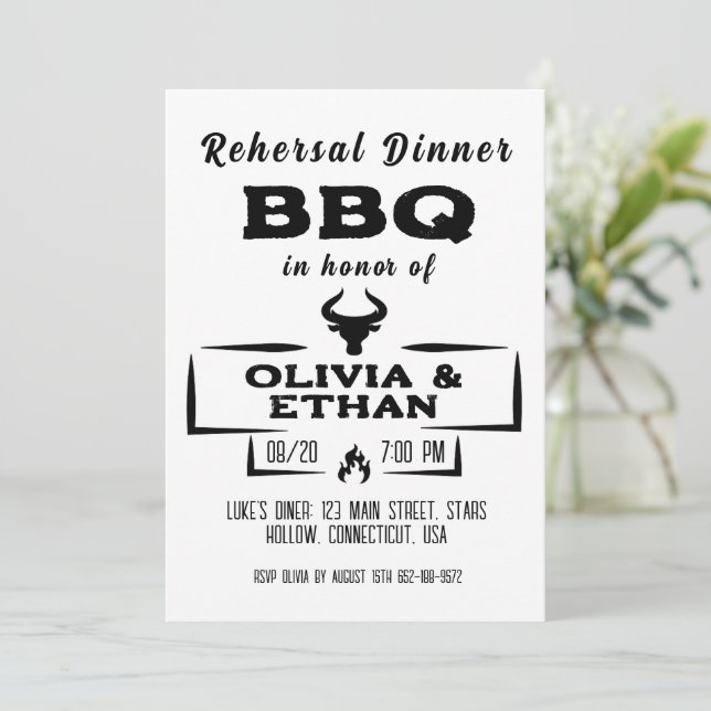 bbq rehearsal dinner invitations (Standing Front)
