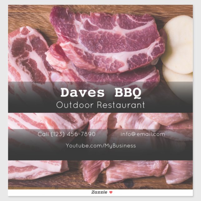 BBQ Restaurant Food Custom-Cut Vinyl Sticker (Sheet)